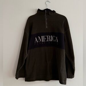 Perry Ellis America Men's Brown Zip-Up Sweater